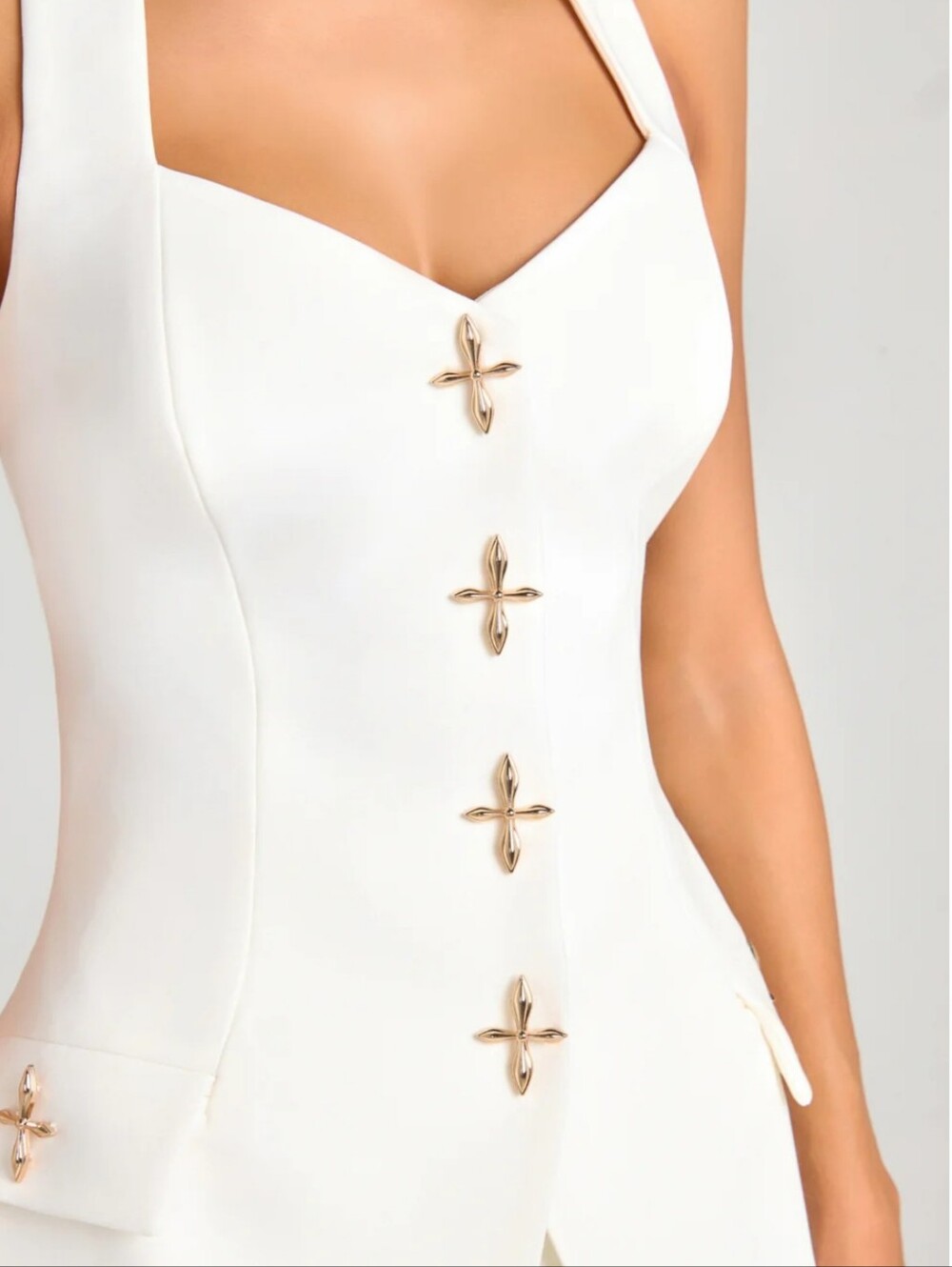 NADINE MERABI Zoe White Waistcoat